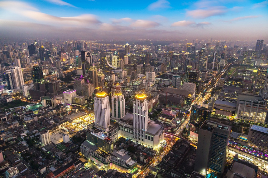 夏夜的Bangko空中风景图片