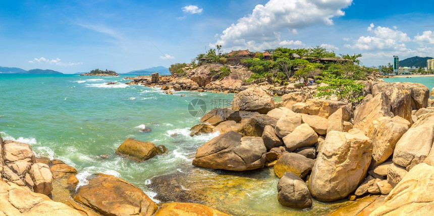 夏日北河长海滩的全景图片