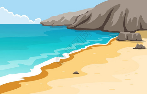 石螺口海滩美丽的大海海滩插画插画