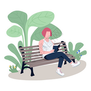 在公园躺椅上看书的女生图片