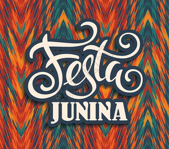 夜字母拉丁美国节日巴西的june党字母设计矢量说明巴西的june党插画
