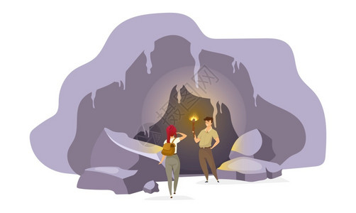 洞穴中的探险者图片