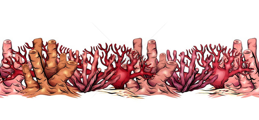彩色卡通珊瑚矢量设计元素图片