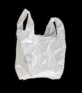 隔离的白塑料袋黑背景隔离的白塑料袋背景图片