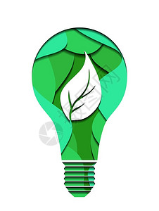 3d生态图解从纸上切开的灯泡替代电源矢量元素用于你的创造力图片