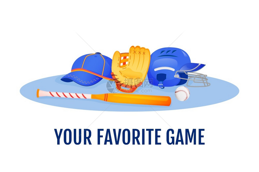 您最喜爱的游戏平板概念矢量插图球和用于软保护头盔用于游戏体育设备2d卡通对象用于网络设计棒球创意想法图片