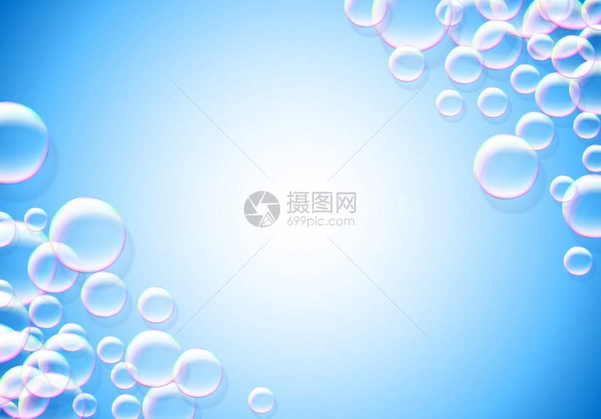 蓝色空气泡泡图片