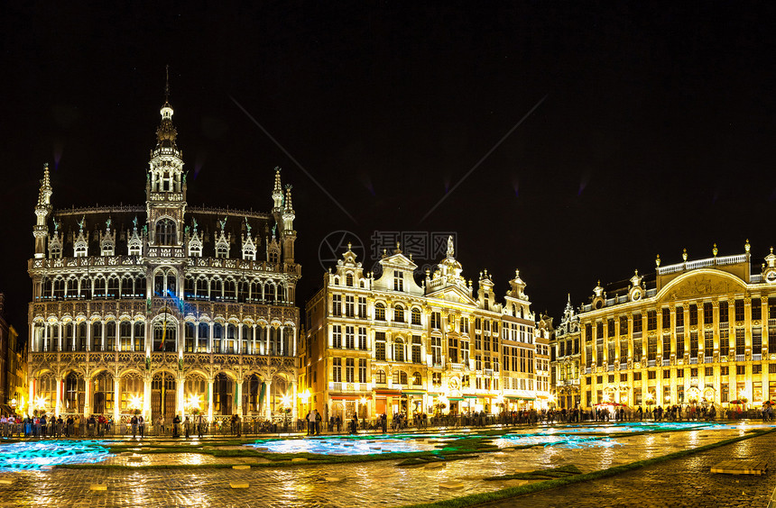 比利时布鲁塞尔大广场夜景图片