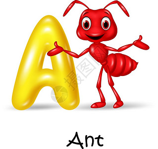 小写字母a蚂蚁用字母插图插画