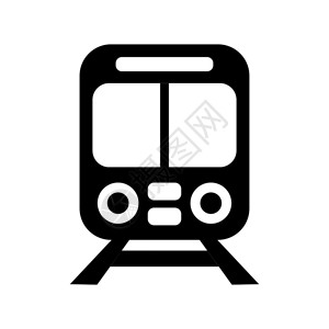 地铁路线黑色圆头线条火车运输设计模板矢量图插画