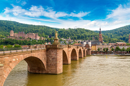 海德堡的老桥在美丽夏日德国高清图片