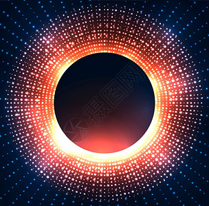 黑洞插图圆圈上有亮的闪光空间和超新星文章封面和设计对象的矢量背景说明黑洞圆圈上有亮的闪光矢量背景背景图片