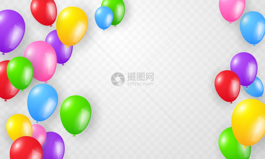 彩色气球概念设计模板假日快乐背景庆祝矢量插图图片
