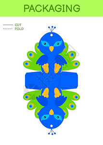 可爱孔雀包装模板设计图片