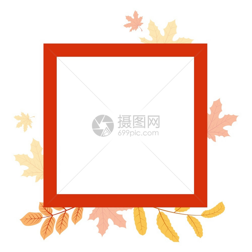 秋天枫叶背景边框图片