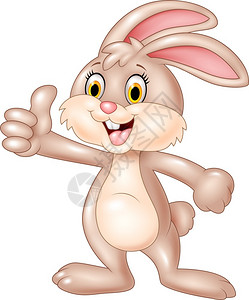 卡通兔子竖起大拇指图片