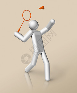 三维羽毛球符号奥林匹克运动示例羽毛球3d图标奥林匹克运动图片