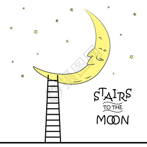 向月球的楼梯精确背景库存矢量图向月球的楼梯图片