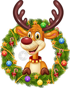 圣诞节卡通可爱麋鹿图片