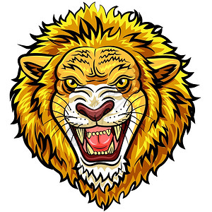 狮子头吉祥物插图图片