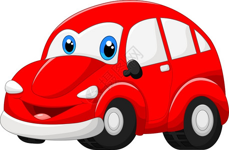 红色小汽车卡通图背景图片