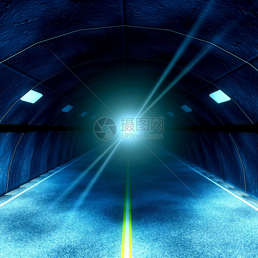 数字化沥青隧道走廊3个插图图片