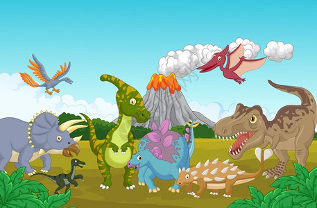 卡通可爱的恐龙图片