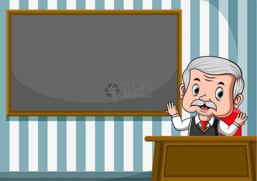 老师在黑板前讲课图片