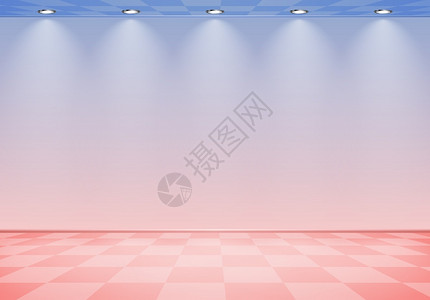 80s风格的蒸气波室有粉红色和蓝的墙壁图片