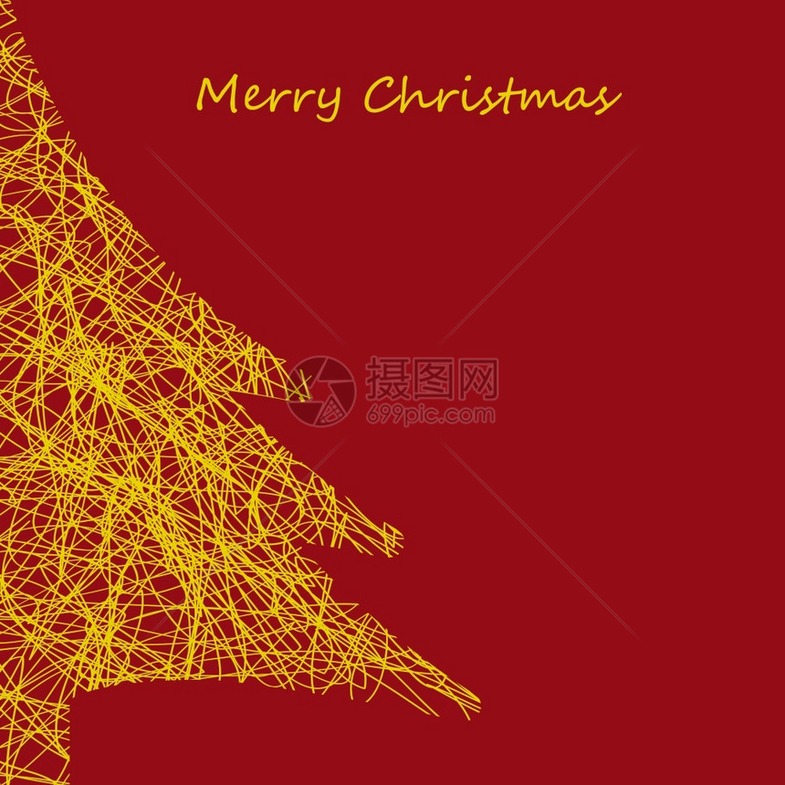 圣诞明信片抽象树矢量自由设计图片