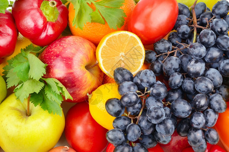 各种蔬菜和水果的明亮背景明亮的高清图片素材