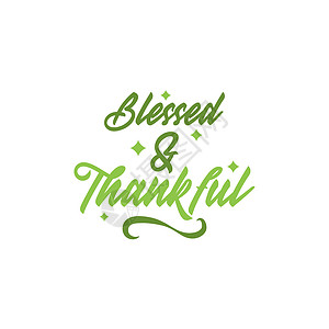 感恩节字体感谢恩节引号设计模板插画