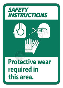 PE给水管安全指示牌在这一地区佩戴带有pe符号的保护设备插画