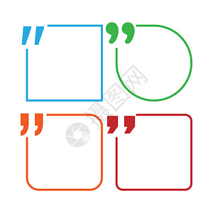 素材文字框简单多色文字框的包引号边框插画