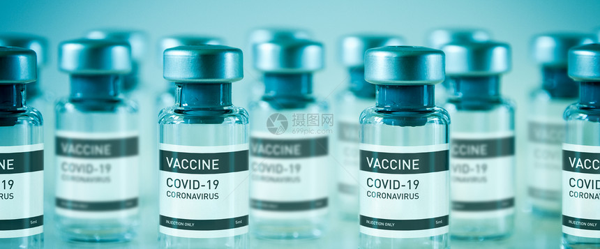 蓝实验室背景的19个疫苗瓶横向幅蓝背景的19个疫苗瓶图片