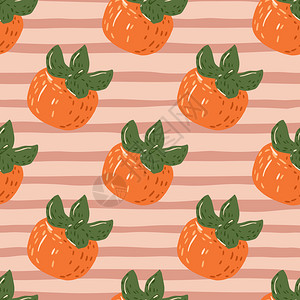 西环泳棚无缝的卡通模式包括简单的环西蒙粉色条纹背景的橙成熟水果对织物设计纺品印刷包装封面矢量图解的伟大带简单环西蒙的无缝卡通模式粉色条纹插画