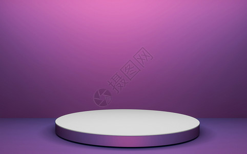 用于产品展示的讲台几何位置上的紫色石块3D背景图片