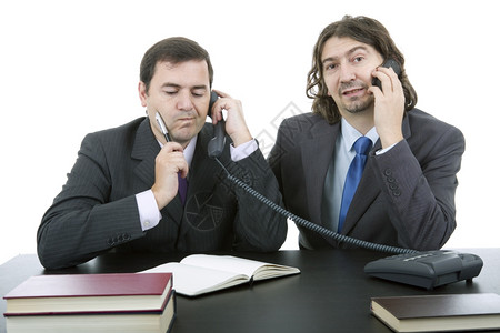商业团队在办公桌工作孤立在白色领带高清图片素材
