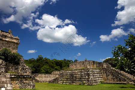拉姆萨尔网站古老的玛雅城市白亚乌卡坦墨西哥背景