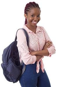 背着书包的非洲女孩图片