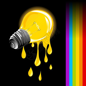 排水灯泡和彩虹背景图片