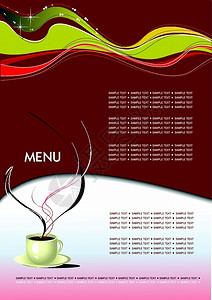 餐厅cafe菜单设计师的彩色矢量插图图片