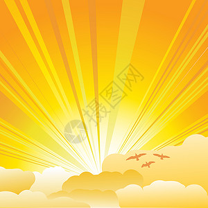 太阳和云彩背景插图图片