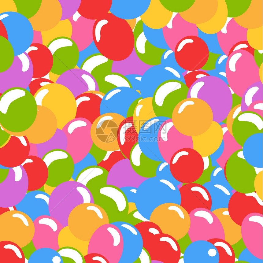 以多种颜色显示的众多气球背景图片