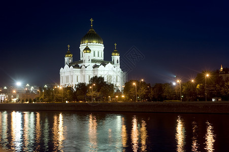 基督大教堂莫斯科救主在夜间恢复图片