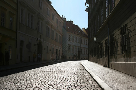 捷克Sunshune日落的布拉格街图片