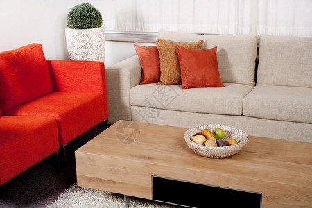 现代家具设计客厅用两种颜色的沙发设计图片
