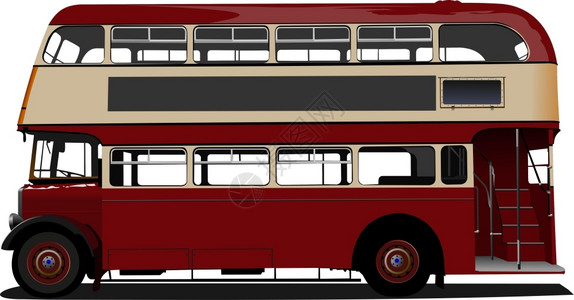 摘录伦敦双德克尔红色公交车矢量插图插画