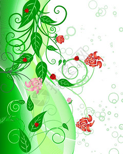 绿色矢量花卉图案图片