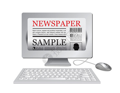 在线报纸计算机和新闻网站图片